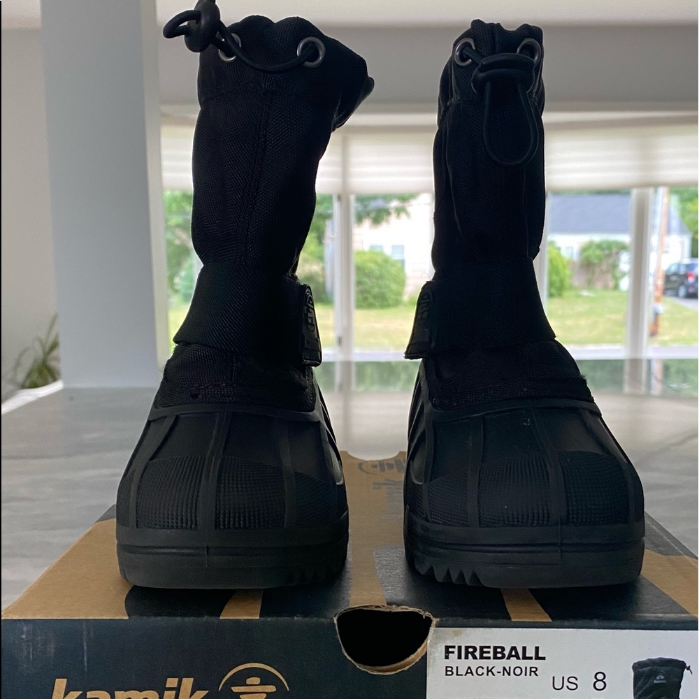 Kamik Fireball Kids Black-Noir Snow Boots Kid Size 8